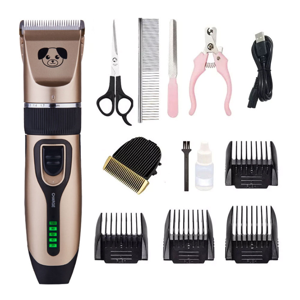 Professional Pet Cat Dog Hair Trimmer Grooming Shaving Clippers Kit Rechargeable 
