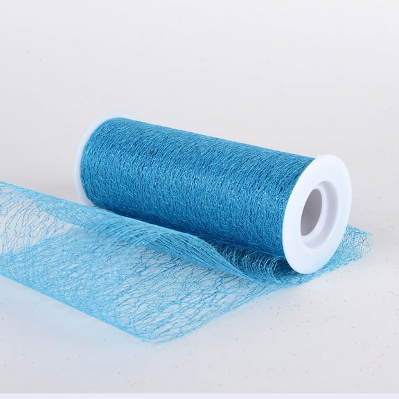 6 x 10 Yd Glitter Sisal Mesh Roll - Turquoise