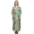 thumbnail image 6 of Bimba Moms Dusty Green Floral Printed Kaftan With Belt Maternity Maxi Dress-16, 6 of 6