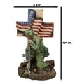 thumbnail image 2 of Military War Hero Soldier With Rifle By American Flag Cross Memorial Figurine, 2 of 10