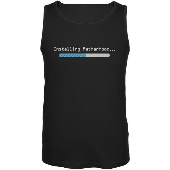 Fathers Day Installing Fatherhood Black Adult Tank Top - Large