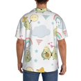 thumbnail image 3 of Gukieu Green Blue Avocado Print Men's Short-sleeved Shirts, Button-down Pocket Shirts, T-shirts, Beach Vacation Travel Summer Clothing-4X-Large, 3 of 5