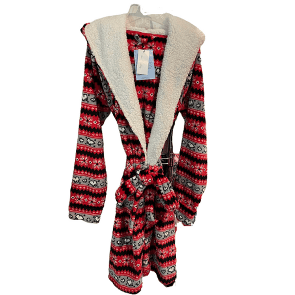VERA BRADLEY PEANUTS SNOOPY FAIR ISLE COZY LIFE HOODED ROBE S/M SMALL MEDIUM