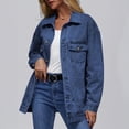 thumbnail image 4 of SUNBS Jean Jacket For Women Denim Jacket With Pocket Button Down Loose Fit Style, 4 of 8