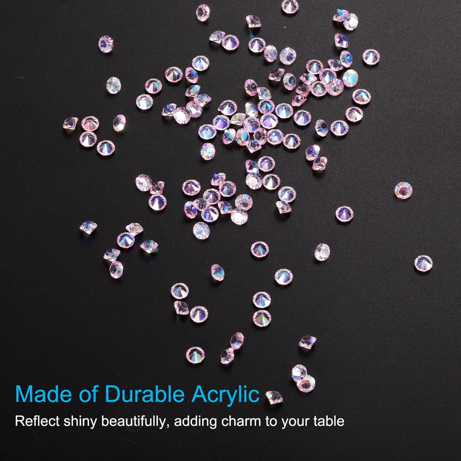 Unique Bargains Wedding Table Scatter Crystals Acrylic Diamonds Vase Fillers Gems Pink