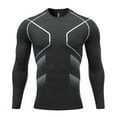 thumbnail image 3 of Wancir Men's Fitness Compression T-Shirt Sports Tights Long Sleeve Quick-Drying Elastic Elite Set, 3 of 4
