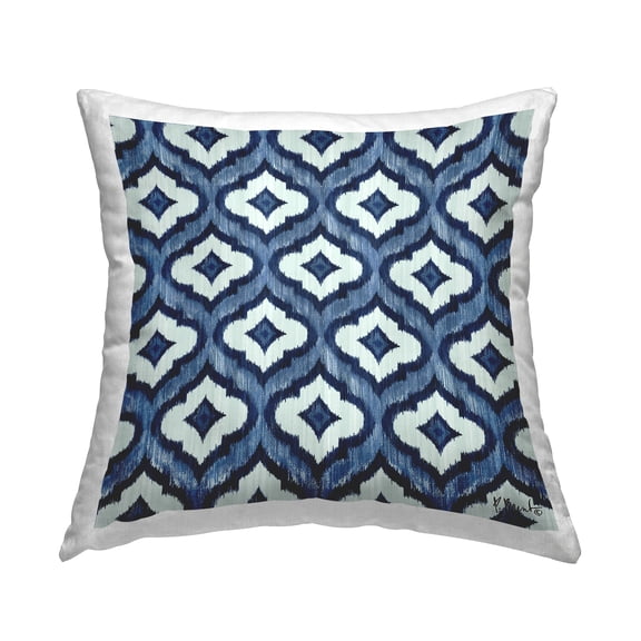 Stupell Industries Bold Blue White Trellis Pattern Design by Paul Brent Throw Pillow