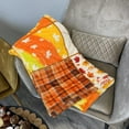 thumbnail image 4 of Cozy Fall Plaid Throw Blanket for Couch Orange Autumn Blanket Fall Blankets and Throws, 60" x 50", 4 of 6