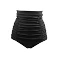 thumbnail image 3 of Womens Retro High Waisted Bikini Bottom Ruched Swim Short, Vintage Tankinis Tummy Control Swimsuits Summer Beach Wear, 3 of 5