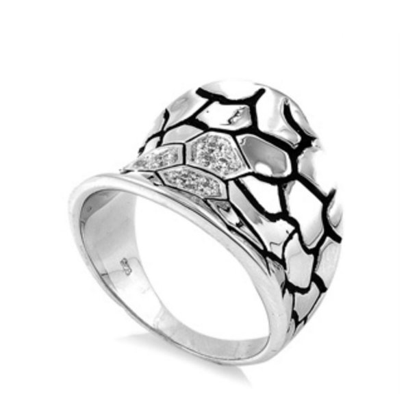 Royal Design Rhodium Plated Brass Ring With Cubic Zirconia Walmart