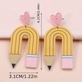 thumbnail image 1 of Boucles d'Oreilles Pendantes Design Crayon Style Scolaire Mignon Bijoux Acryliques Classiques Saison de Rentrée, 1 of 5