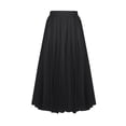 thumbnail image 2 of UPPADA Womens Boho Flowy Maxi Skirt Elastic Waist Pleated Chiffon A Line Skirts Ladies Casual Summer Beach Vacation Long Skirt Black,M, 2 of 7