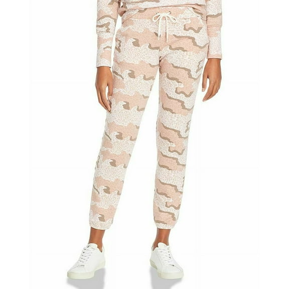 MONROW Women Leopard Print Vintage Drawstring Jogger Sweatpants Pink M, $140 NWT