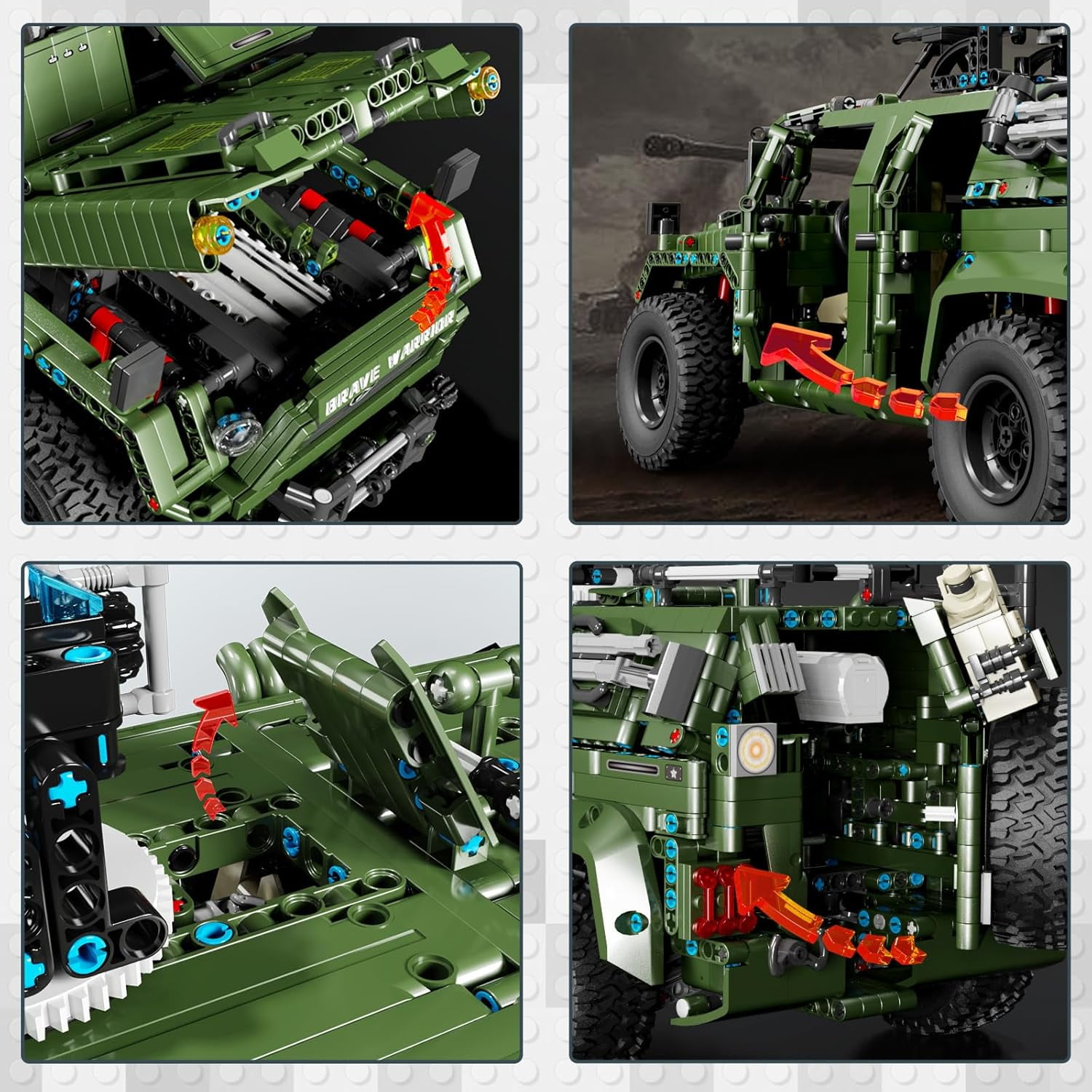 Military Cars Building Sets 61508, Army Off Road Vehicle Warrior Combat Model Truck, Collectible Model Car Kits to Build, Gifts for Men (3,175 Pieces)