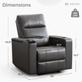 thumbnail image 6 of Bonzy Home Electric Recliner Set of 2 for Living Room Home Theater Seating Leather Reclining Chair Sofa Furniture with Cup Holders USB Ports and Hidden Storage, Gray, 6 of 8