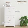 thumbnail image 4 of HOMCOM Armoire de Garde-Manger de Cuisine 43 Pouces, Armoire de Rangement Moderne à 4 Niveaux, Blanc, 4 of 10