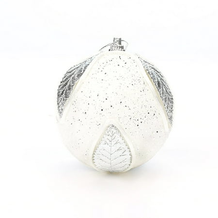 

Garhelper Christmas Decorations Balls White Sticky Powder 3.15in Festival Supplies Pendant