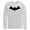 White, variant on Men's Batman Logo Classic  Long Sleeve Shirt Athletic Heather X Large