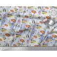 thumbnail image 2 of Soimoi Velvet Fabric Fish & Shells Ocean Print Fabric by The Yard 58 Inch Wide, 2 of 3