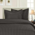 thumbnail image 1 of 2-Piece Striped Duvet Cover Set, 1500 Thread Count, Button Closure - Cooling, Breathable Material- Wrinkle, Fade, Stain Resistant, Twin/Twin XL, Gray, 1 of 1
