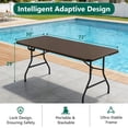 thumbnail image 2 of Folding Table 6FT Heavy Duty Plastic Table with Handle, Foldable&Portable, Fold-in-Half Utility Tables for Outdoor, Dining, Wedding, Events, Indoor, Picnic, Camping, Party,Brown, 2 of 17