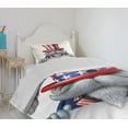 thumbnail image 4 of Ambesonne 4th of July Quilted Bedspread Set 2 Pcs, Uncle Sam Hat, Twin Size, Multicolor, 4 of 6