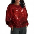 thumbnail image 7 of Vintage Tees for Women 2025 Cute Heart Print Long Sleeve Tunic Tops Casual Round Neck Long Sleeve Printed T-Shirt Top Dressy Casual Loose Blouses, 7 of 7