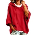 thumbnail image 2 of Women's Plus Size Hoodies Fashion Fall/Winter Solid-Color Hooded Mid-Length Sleeve Sports Sweatshirt, 2 of 9