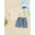 thumbnail image 5 of Aojekbee Baby Boy 4th of July Outfit Dinosaur Letter Print Short Sleeve T-Shirt with Shorts for Independence Day, 5 of 10