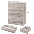 thumbnail image 4 of GZXS Dresser for Bedroom with 6 Storage Drawers, Chest of Drawers, Clothes Organizer for Hallway, Entryway, Gray, 4 of 10