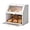 White, variant on Bread Box for Kitchen Countertop Bin Double Layer Bread Box Storage Container Extra Large Capacity Farmhouse with Diamond Pattern Windows (Green, Extra Large)
