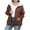 Brown, variant on Women's Funny Quote Plus Size Jacket with a Thick Velvet Interior, Hood and Zipper for Ultimate Winter Warmth