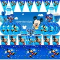thumbnail image 2 of Mickey Mouse Party Decoration Paper Flag Tablecloth Cup Plate Balloon Mickey Theme Baby Shower Kids Boys Birthday Party Supplies Gao Jinjia LED, 2 of 2