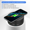thumbnail image 6 of QinYing 75W 6-Port USB Charger Desktop Charging Station(Type-C, Quick Charge 3.0 and 4 USB Ports) with Wireless Charger,Multi USB Charger Hub for Smartphone and More Black, 6 of 7