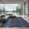 thumbnail image 2 of ODIKA 8'x10' Washable Area Rug 80S Geometric Bold Memphis Squiggle Interlocking Funky Retro Refined Structured for Living Room, Under Sectional, Family , Durable, Non-Slip, 2 of 7