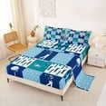 thumbnail image 2 of Erosebridal Sport Golf Full Size Sheets 4-Piece for Kids Boys,Blue Teal Plaid Bed Sheets for Teens,Super Cozy Room Decor, 2 of 5