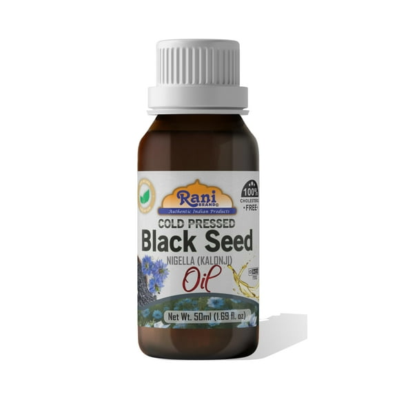 Rani Pure Black Seed (Nigella, Kalonji) Oil 1.69 Fl oz (50ml) Cold Pressed ~ 100% Cholesterol Free | All Natural | Gluten Free | NON-GMO | Kosher | Vegan | Indian Origin