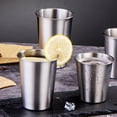 thumbnail image 3 of Bearachild Taza de café de acero inoxidable para agua potable, taza para té, bebidas espesas, soporte apilable reutilizable, regalo para acampar, hogar y Mostrada Plata 260ML Bearachild HA010590-01, 3 of 6