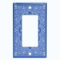 thumbnail image 5 of Metal Light Switch Plate Cover Blue Floral Bandana Paisley Tile Pattern TIL045, 5 of 13