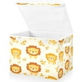 thumbnail image 2 of Storage Box With Lid 16.5x12.6x11.8In Foldable Stacked Household Storage Box Cute Little Yellow Lion, 2 of 7