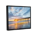 thumbnail image 3 of Ocean Pier Sunrise Reflection Coastal Photograph Jet Black Framed Art Print Wall Art, 3 of 6