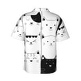 thumbnail image 3 of Kll Men'S Hawaiian Shirt Short Sleeve Button Down Beach Shirts-Doodle Cute Cat, 3 of 8