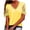 Yellow, variant on Giftesty Spring ! Women Casual Solid Short Sleeve V-Neck Lace Stitching Pullover Blouse T-shirt Tops