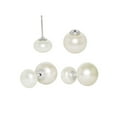 thumbnail image 3 of ADDURN White Cultured 8-9mm and 10-11mm Pearl Double-Sided Front-Back Earrings with Sterling Silver Clasp, 3 of 3
