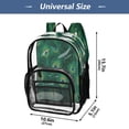 thumbnail image 2 of Iauyy Clear Backpack Heavy Duty PVC Transparent Backpack for College Workplace, Green Peacock Feather Pattern, 2 of 8