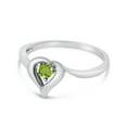 thumbnail image 3 of 10k White Gold Round Peridot Heart Ring, 3 of 6