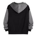thumbnail image 7 of Tisuna Mens Color Block Zip Up Drawstring Hoodies Casual Long Sleeve Outerwear Jackets Warm Hooded Sweatshirts For Sportswear, 7 of 7
