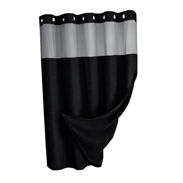 Cortina de ducha, accesorio versátil para baño, forro de hotel, lavable. Negro