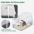 thumbnail image 6 of Stainless Steel Cat Litter Box, 4-in-1 Cat Metal Litter Box Set, Extra Large Top Entry Litter Box Enclosed, with Litter Mat, Litter Scoop, Light Grey, 6 of 6