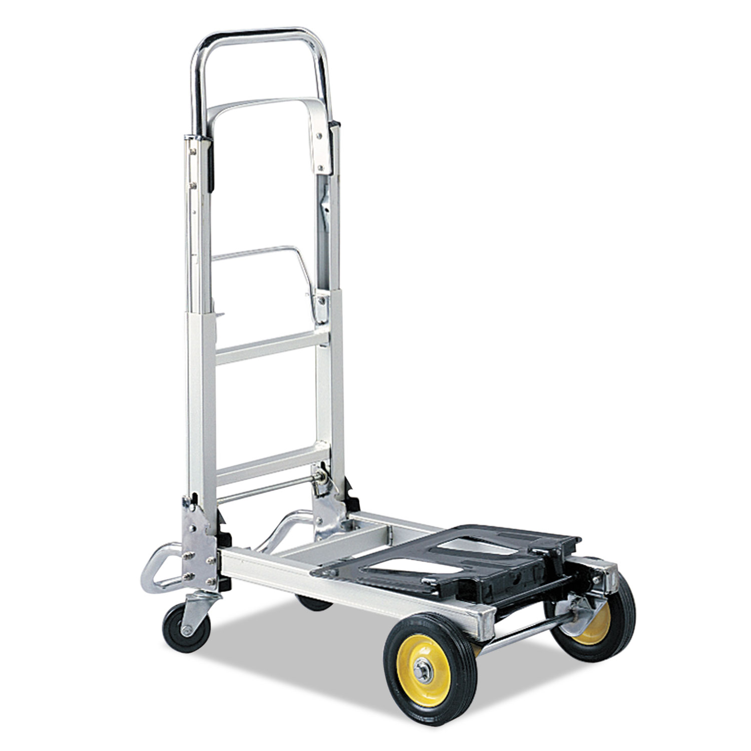 Safco Products Stow-away Collapsible Medium Hand Truck, 275 Lb Capacity, 19 X 17.75 X 38.75, Aluminum